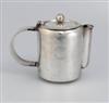 (FRENCH LINE.) Normandie. Silver coffee pot with ball top by Christofle,